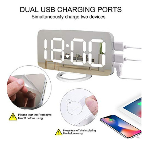 Reloj Despertador Digital Miowachi, Reloj Led Grande Con Esp
