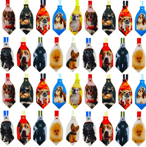 Corbata de satén con estampado de gato y perro de Pet Breeds, 50 unidades, P