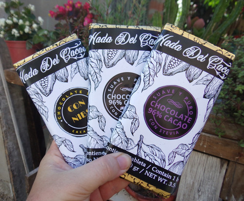 Imagen 7 de 10 de Chocolate 100 Gr 96% Cacao Nibs Con Stevia - Sin Azucar Keto