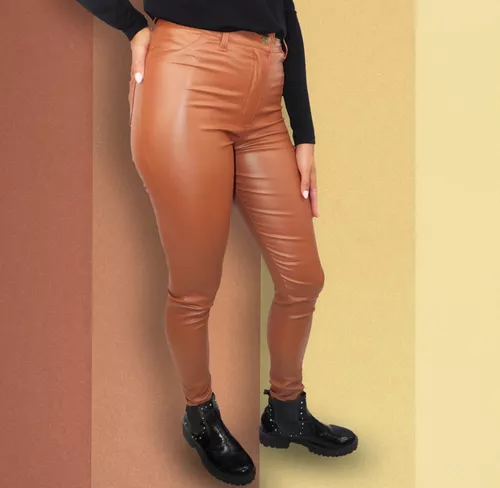 Pantalon Mujer Vestir Engomado Tiro Alto Elastizado Leggins