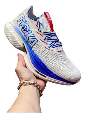 Tennis Hoka White, Red, Green Men's And Women's Sports Shoes