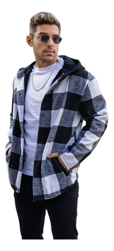 Camisaco De Paño Hombre Con Capucha Urbano Super Abrigado