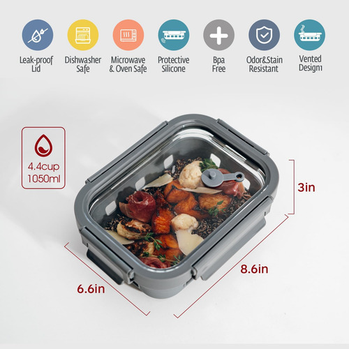 Gc Genicook Recipiente De Vidrio Para Almacenamiento De Alim
