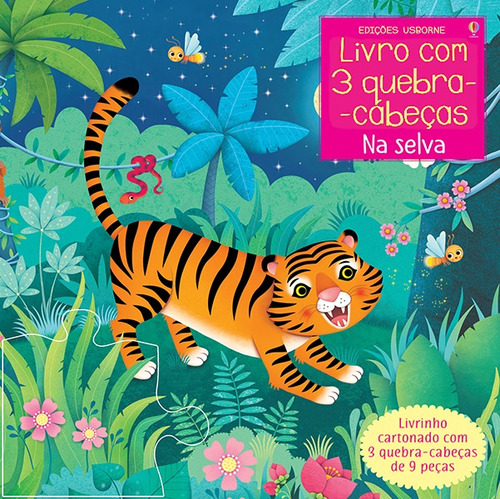 Na selva: livro com 3 quebra-cabeças, de Campelo, Luciano. Editora Brasil Franchising Participações Ltda, capa dura em português, 2019