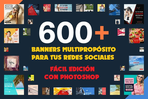 600+ Banner Editables Multipropósito Para Redes Sociales