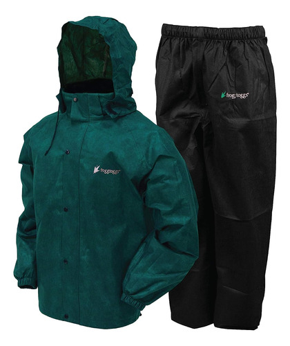 Traje Frogg Toggs, Chaqueta Verde Y Pantalón Negro Pequeño