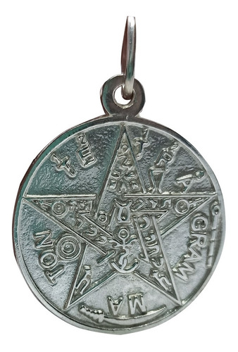 Dije Medalla Pentagrama Tetragramaton  Plata Ley 925 Grande