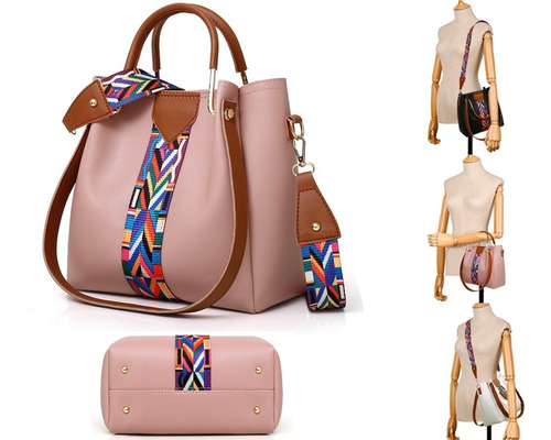 Imagen 5 de 9 de Set 4 Bolsos Modernos Mujer Dama Hombro De Alta Calidad