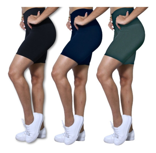 Kit 3 Bermudas Fitness Plus Size #yoga #academia #pilates