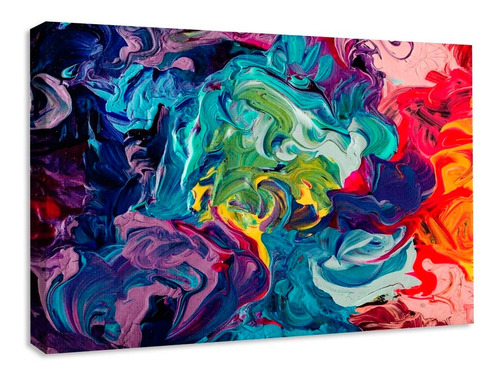 Cuadro Decorativo Abstracto Canvas Pintura Oleo Color 80x60 