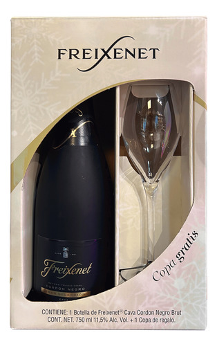 Vino Espumoso Freixenet Cordón Negro 750 Ml + 1 Copa