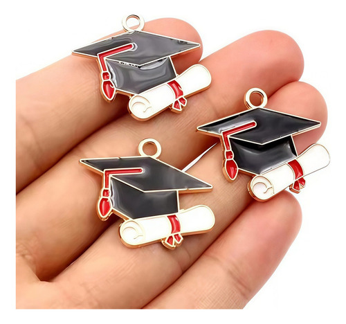 50 Piezas De Joyería Colgante Con Forma De Gorra De Graduaci