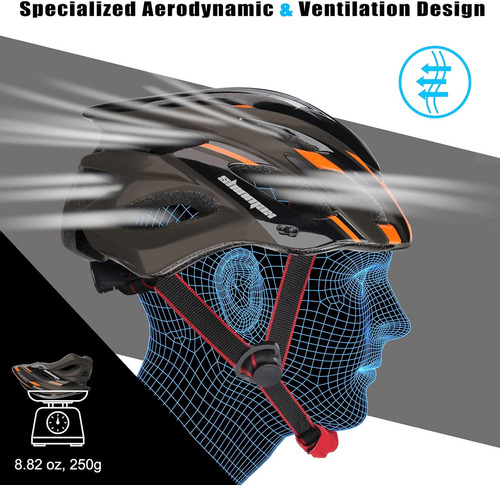 Casco De Ciclismo Shinmax Ht-10 Con Luz Trasera 3 Colores