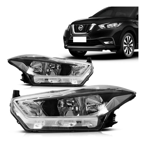 Farol Kicks 2017 2018 2019 Foco Duplo Com Led