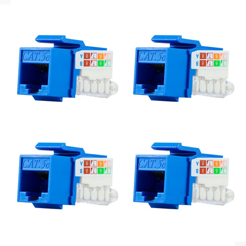 Kit 4 Jack Rj45 Cat5e Azul Epro-tljack5e-bl Para Epro-fp