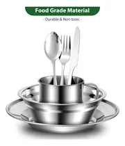 Comprar Utensilios Camping, Platos, Cubiertos Y Basos Acero Inolvida