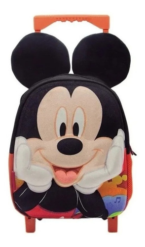 Mochila Jardin Nene Carro 12 Mickey Mouse Disney - Km112 Color Rojo Diseño de la tela Mochila Reforzada