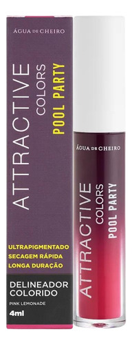 Delineador Attractive Colors Pool Party Colorido Pink - Blue Acabamento Mate