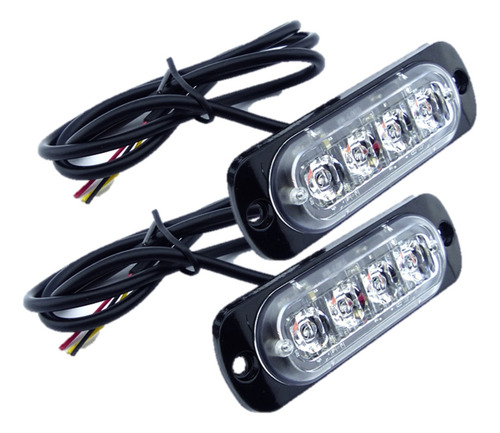 Luz Led Strobo Multiefectos Rojo A 12/24 Volt Par X 2