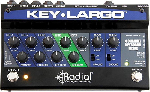 Mezclador Teclado Radial Key Largo Con Salidas Balanceadas D