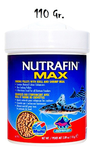 Nutrafin Max Pellets Caida Lenta Con Krill Y Camarones 110 G