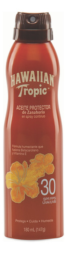 Protector solar  Hawaiian Tropic  Tanning Carrot Oil 30FPS  en spray 180mL