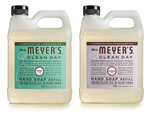Mrs. Meyer's Liquid Hand Soap Refill Variety Pack, 1 Basil