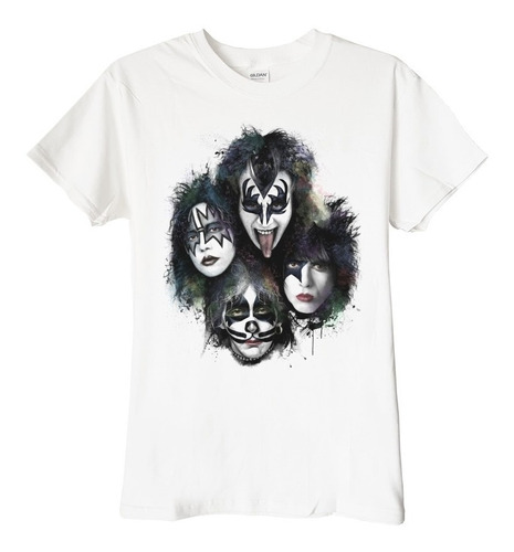 Polera Kiss Faces Splatter Art Rock Abominatron