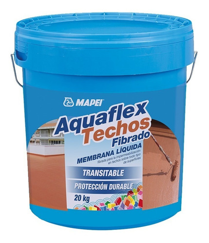 Membrana Líquida Aquaflex Techos Fibr Rojo 20kg Mapei Sibaco