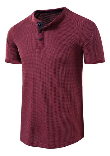 Playera Tipo Polo De Manga Corta Con Cuello Alto Para Hombre