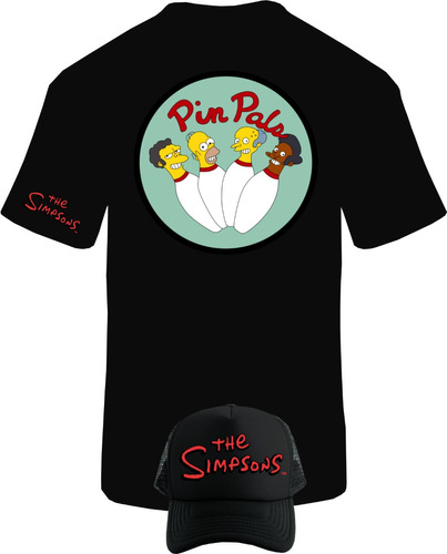 Camiseta Manga Corta Homero Simpson Bowling Obsequio Gorra 