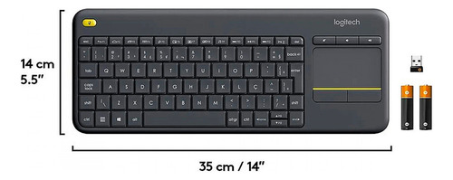Teclado Logitech K400 Plus S/ Fio Touch 920-007125