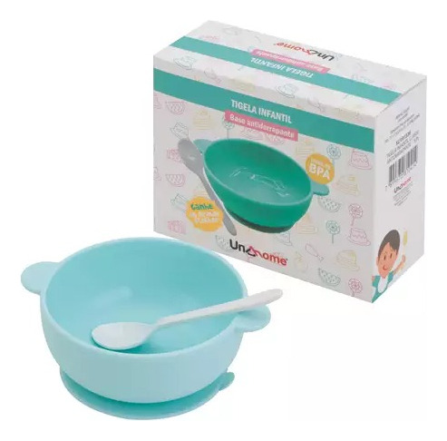 Tigela Silicone Bebê Com Ventosa E Colher Unyhome