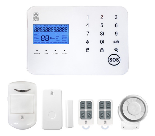 House Safe Kit Alarma C/ Sensor+control Rem+sir
