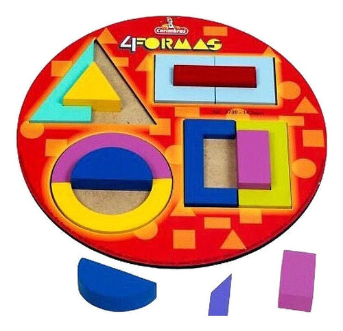 Imagem 1 de 6 de Jogo 4 Formas Geométricas Brinquedo Educativo À Vista
