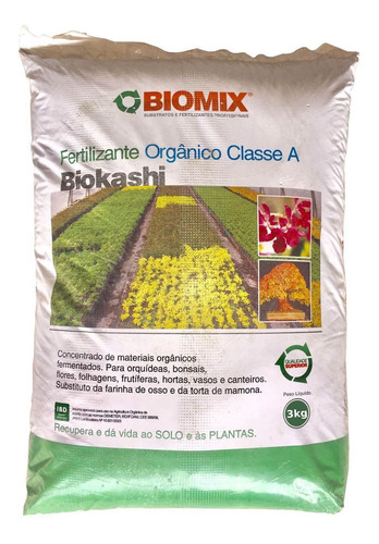 Adubo Fertilizante Orgânico Biomix 3kg Biokashi Bokashi