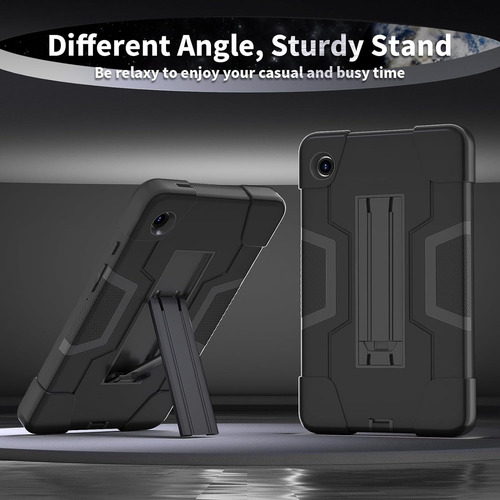 Funda Para Galaxy Tab A9 8.7 X110 Uso Rudo Con Base Negro