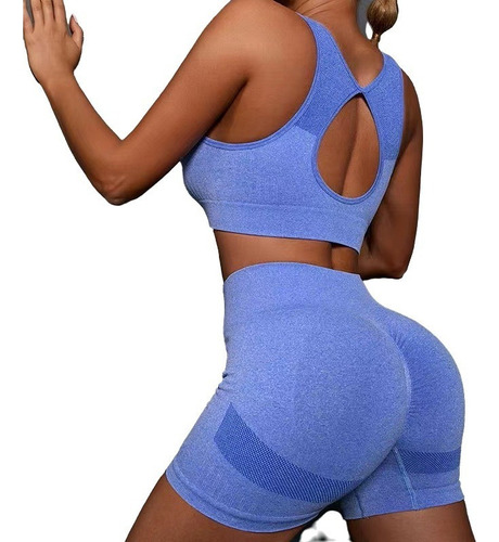 Nuevo Conjunto De Pantalones Cortos De Yoga Con Sujetador De