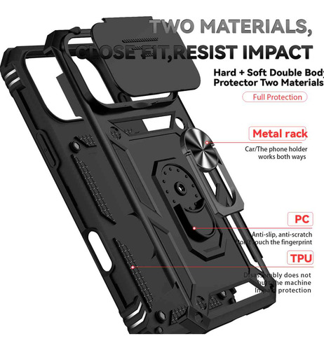 Funda Para Cámara Deslizante Con Anillas Para iPhone 7, 8 Plus X, Xs, Max Xr, 11, 12, 13, 14, 15, 16, 17, Pro Max Plus, 16e, 12mini, 13mini