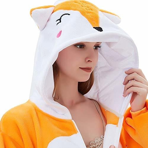 Mujeres Fox Onesie Pijama Traje Adulto Animal Halloween...