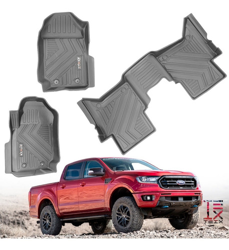 Imagen 1 de 7 de Tapetes Ford Ranger 2015 3 Piezas Uso Rudo Negro