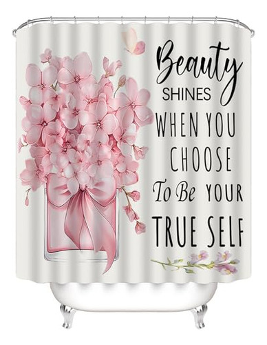 Conjunto De Cortina De Baño Y Tapetes De Moda Rosa De 4 Pie