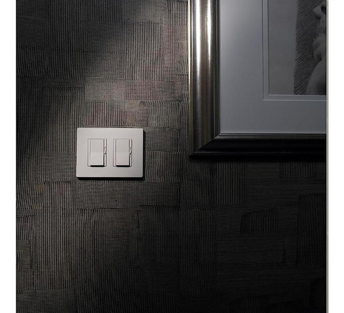 Placa De Pared 2 Espacios, Para Atenuador Lutron Cw2 Color Negro