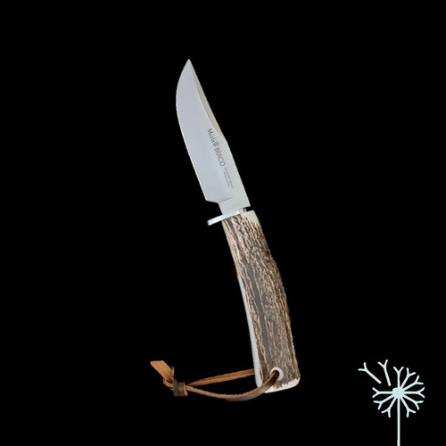 Imagen 2 de 6 de Cuchillo Braco 110mm Asta Ciervo C/funda Marca Muela