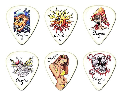 Clayton Picks Liquid Sun Lsh/12 - Púas Para Guitarra Color Blanco