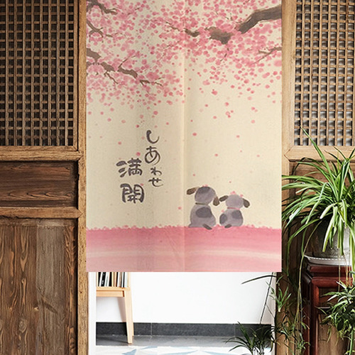 Cortina De Puerta De Estilo Japonés, Romántica Flor, Diseño
