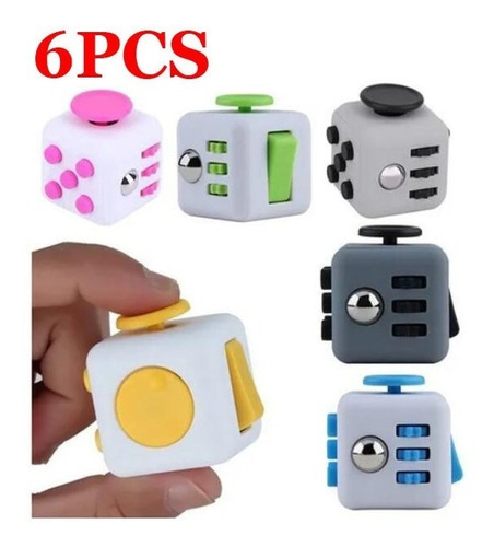 6pcs Unzip Dados Adulto Niños Alivia El Estrés Fidget Cubo