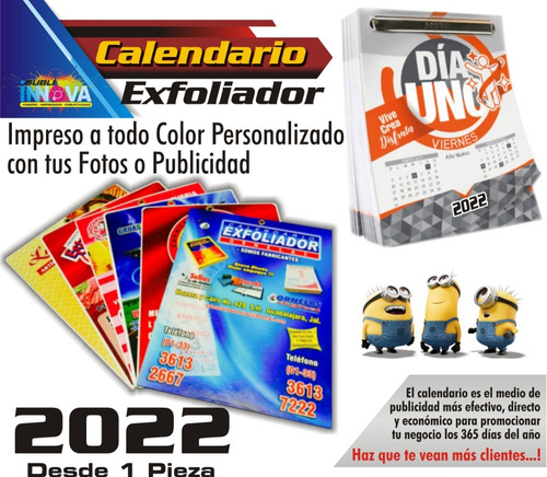 Calendario 2022 De Pared Exfoliador Personalizado