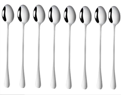 Cucharas De Mango Largo, Cuchara De Té Helado De 7.6 Pulgada