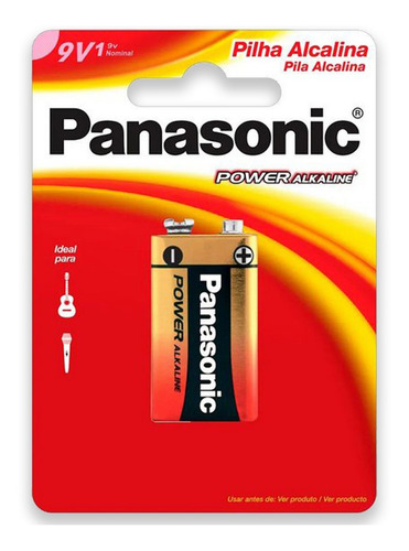 01 Pilha Bateria 9v Alcalina Panasonic 1 Cartela